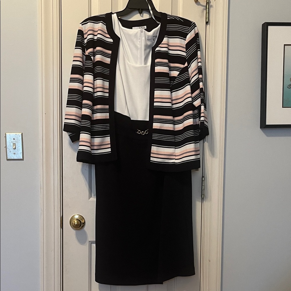 Striped Black and White Midi Dress
